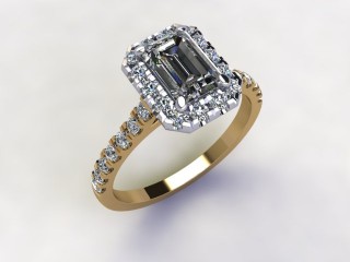 Engagement Ring: Halo Cluster Emerald-Cut - 12