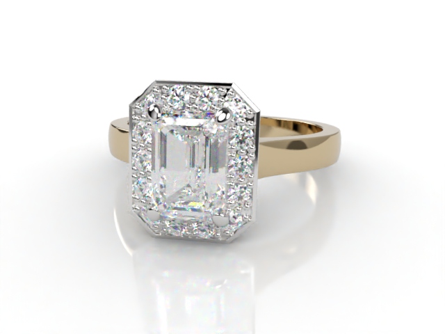 Engagement Ring: Halo Cluster Emerald-Cut - Main Picture