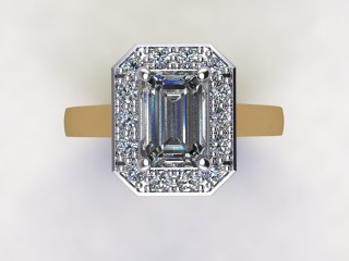 Engagement Ring: Halo Cluster Emerald-Cut - 9