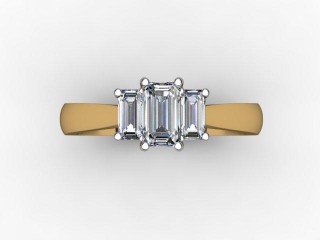 Engagement Ring: 3 Stone Emerald-Cut - 12