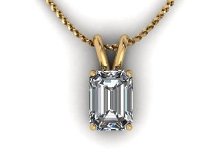 18ct. Yellow Gold Emerald-Cut Diamond Pendant - 6
