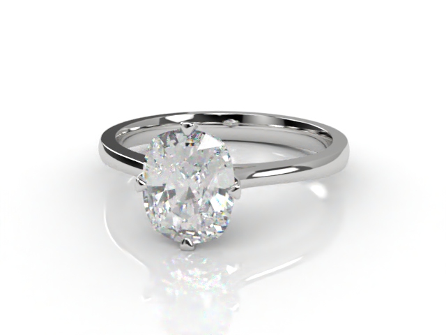 Certificated Cushion-Cut Diamond Solitaire Engagement Ring in Platinum-05-0100-0003