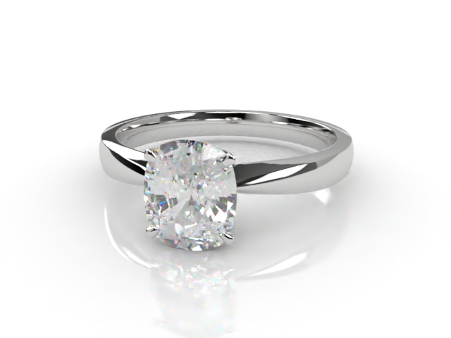 Certificated Cushion-Cut Diamond Solitaire Engagement Ring in Platinum-05-0100-0008