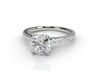Engagement Ring: Diamond Band Cushion-Cut