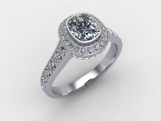 Engagement Ring: Halo Cluster Cushion-Cut - 12