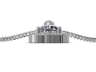 Platinum Diamond Halo Pendant & Chain - 9