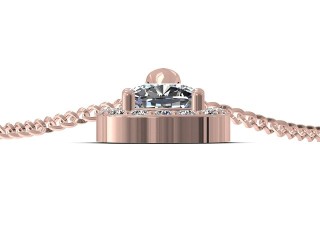 18ct. Rose Gold Diamond Halo Pendant & Chain - 9