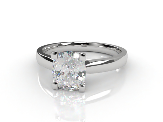 Certificated Cushion-Cut Diamond Solitaire Engagement Ring in 18ct. White Gold