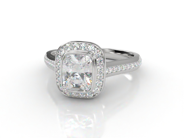 Engagement Ring: Halo Cluster Cushion-Cut
