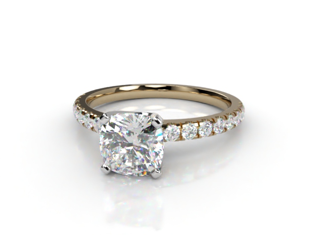 Engagement Ring: Diamond Band Cushion-Cut - Main Picture