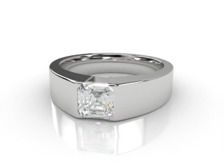 Certificated Asscher-Cut Diamond Solitaire Engagement Ring in Platinum