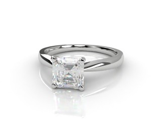 Certificated Asscher-Cut Diamond Solitaire Engagement Ring in Platinum