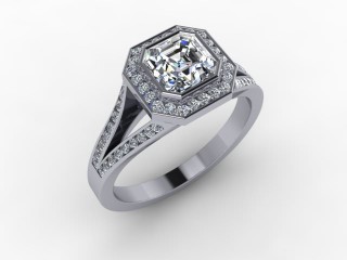 Engagement Ring: Halo Cluster Asscher-Cut - 12