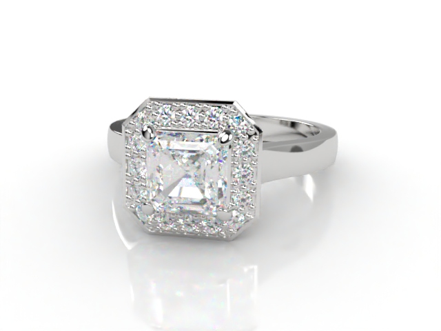 Engagement Ring: Halo Cluster Asscher-Cut
