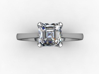 Certificated Asscher-Cut Diamond Solitaire Engagement Ring in 18ct. White Gold - 9