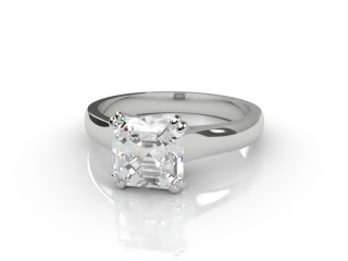 Certificated Asscher-Cut Diamond Solitaire Engagement Ring in 18ct. White Gold