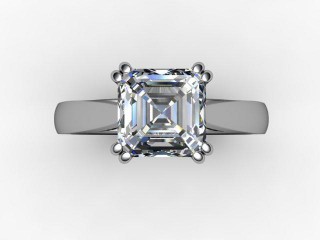 Certificated Asscher-Cut Diamond Solitaire Engagement Ring in 18ct. White Gold - 9