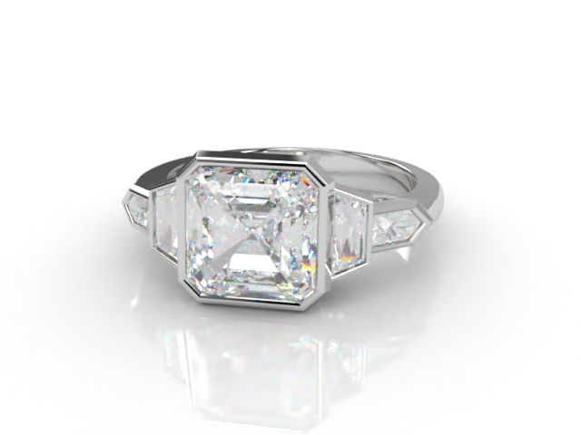 Certificated Asscher-Cut Diamond in 18ct. White Gold