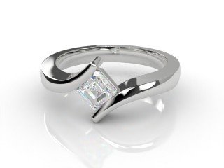 Certificated Asscher-Cut Diamond Solitaire Engagement Ring in 18ct. White Gold