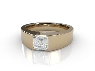 Certificated Asscher-Cut Diamond Solitaire Engagement Ring in 18ct. Yellow Gold