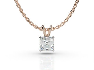 18ct. Rose Gold, Platinum Set Asscher-Cut Diamond Pendant -06-24911