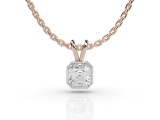 18ct. Rose Gold, Platinum Set Asscher-Cut Diamond Pendant -06-24912