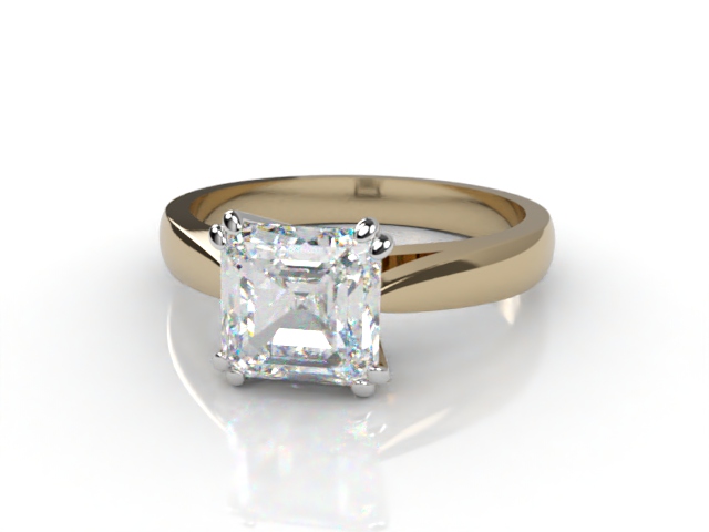 Certificated Asscher-Cut Diamond Solitaire Engagement Ring in 18ct. Gold - Main Picture