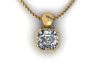 18ct. Yellow Gold Asscher-Cut Diamond Pendant - 6