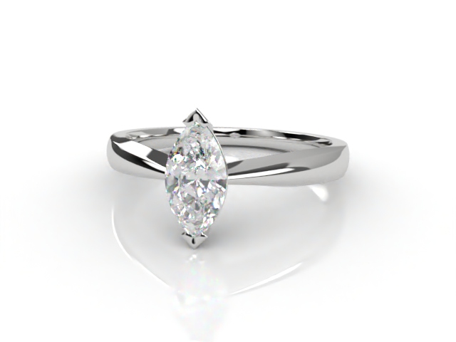 Certificated Marquise Diamond Solitaire Engagement Ring in Platinum-07-0100-0007