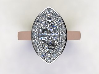 Engagement Ring: Halo Cluster Marquise - 9