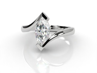 Certificated Marquise Diamond Solitaire Engagement Ring in 18ct. White Gold