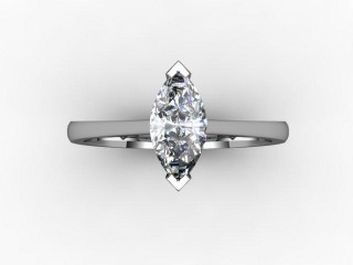 Certificated Marquise Diamond Solitaire Engagement Ring in 18ct. White Gold - 9