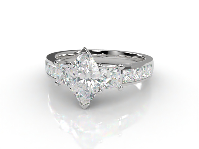 Engagement Ring: Diamond Band Marquise-Cut