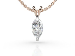 18ct. Rose Gold, Platinum Set Marquise Diamond Pendant -07-24911