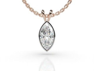 18ct. Rose Gold, Platinum Set Marquise Diamond Pendant -07-24912