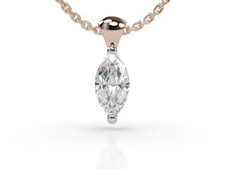 18ct. Rose Gold, Platinum Set Marquise Diamond Pendant -07-24913
