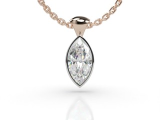 18ct. Rose Gold, Platinum Set Marquise Diamond Pendant -07-24914