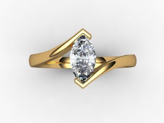 Certificated Marquise Diamond Solitaire Engagement Ring in 18ct. Gold - 9