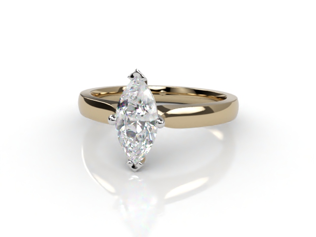 Certificated Marquise Diamond Solitaire Engagement Ring in 18ct. Gold - Main Picture
