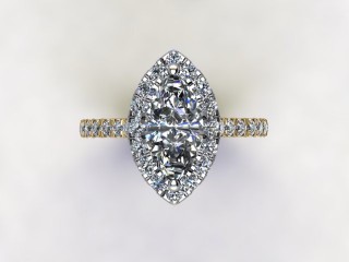 Engagement Ring: Halo Cluster Marquise - 9