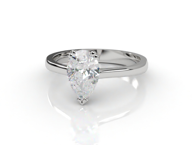 Certificated Pear Shape Diamond Solitaire Engagement Ring in Platinum - Main Picture