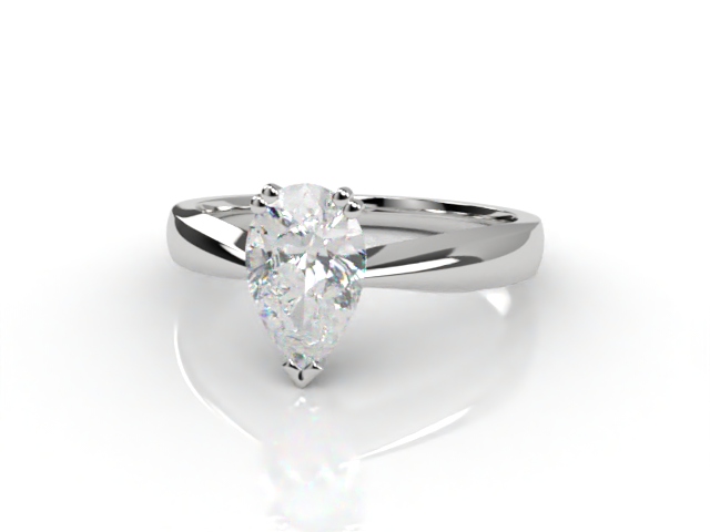 Certificated Pear Shape Diamond Solitaire Engagement Ring in Platinum - Main Picture