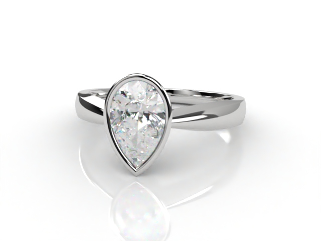 Certificated Pear Shape Diamond Solitaire Engagement Ring in Platinum-08-0100-0011
