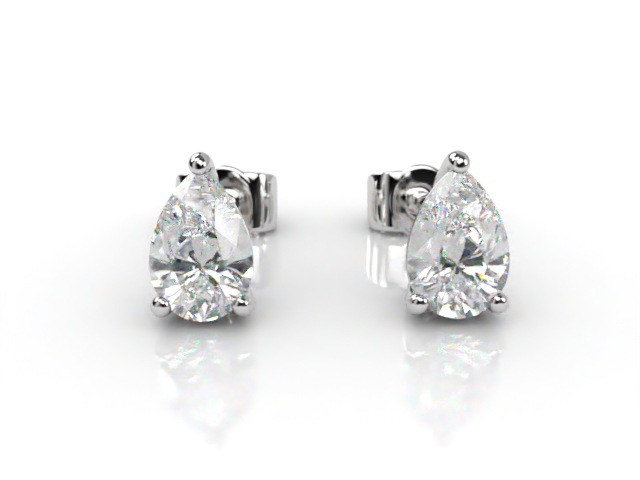 Pear-Shape Diamond Stud Earrings