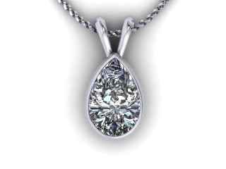 Platinum Pearshape Diamond Pendant  - 6