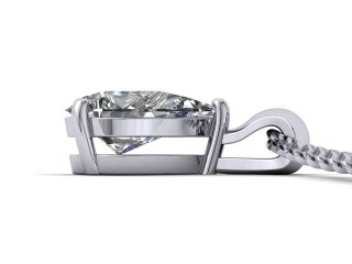 Platinum Pearshape Diamond Pendant  - 3