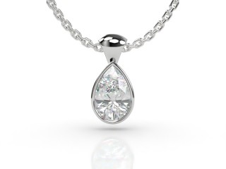 Platinum Pearshape Diamond Pendant -08-01914