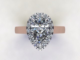 Engagement Ring: Halo Cluster Pear-Shape - 9