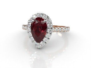 Natural Mozambique Garnet and Diamond Halo Ring. Hallmarked 18ct. Rose Gold-08-0417-8938