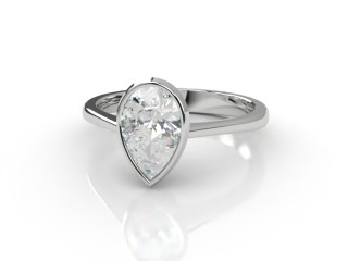 Certificated Pear Shape Diamond Solitaire Engagement Ring in 18ct. White Gold